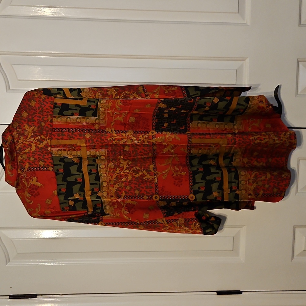 NWT VICI Zyla Mix Priny Satin Button Down Shirt Dress - Picture 9 of 16